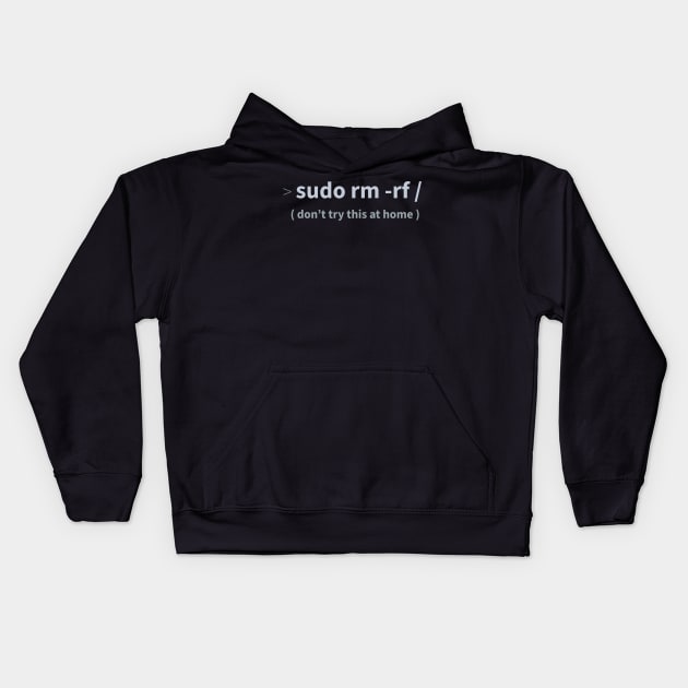 Developer Sudo rm -rf Kids Hoodie by thedevtee